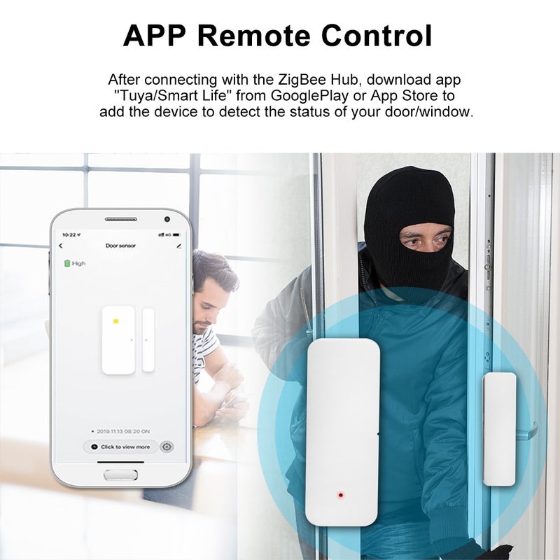 Generic - ZigBee Tuya Wireless Alarm Sensor For Door and Window White 8.5 x 5.5 x 2.5cm - Image 1