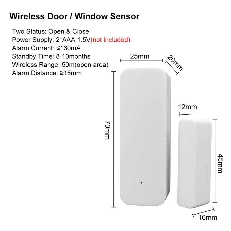 Generic - ZigBee Tuya Wireless Alarm Sensor For Door and Window White 8.5 x 5.5 x 2.5cm - Image 1