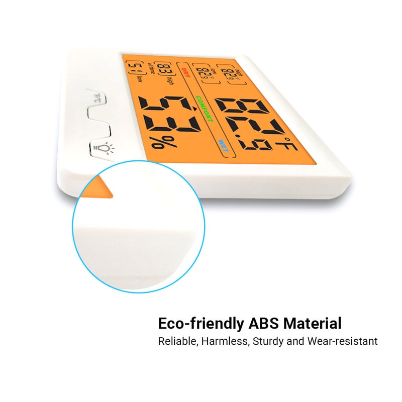 Digital Indoor Hygrometer White 12 x 3 x 10.70cm - Image 3