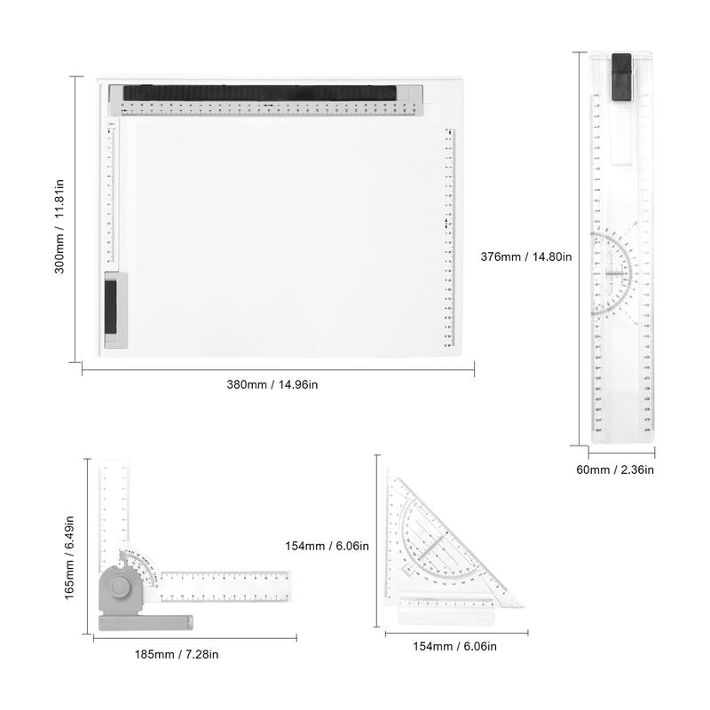 A4 Picture Drawing Board Cartographic Platform with Smooth Guide Rails multicolour 49 x 3 x 31cm  - Image 2