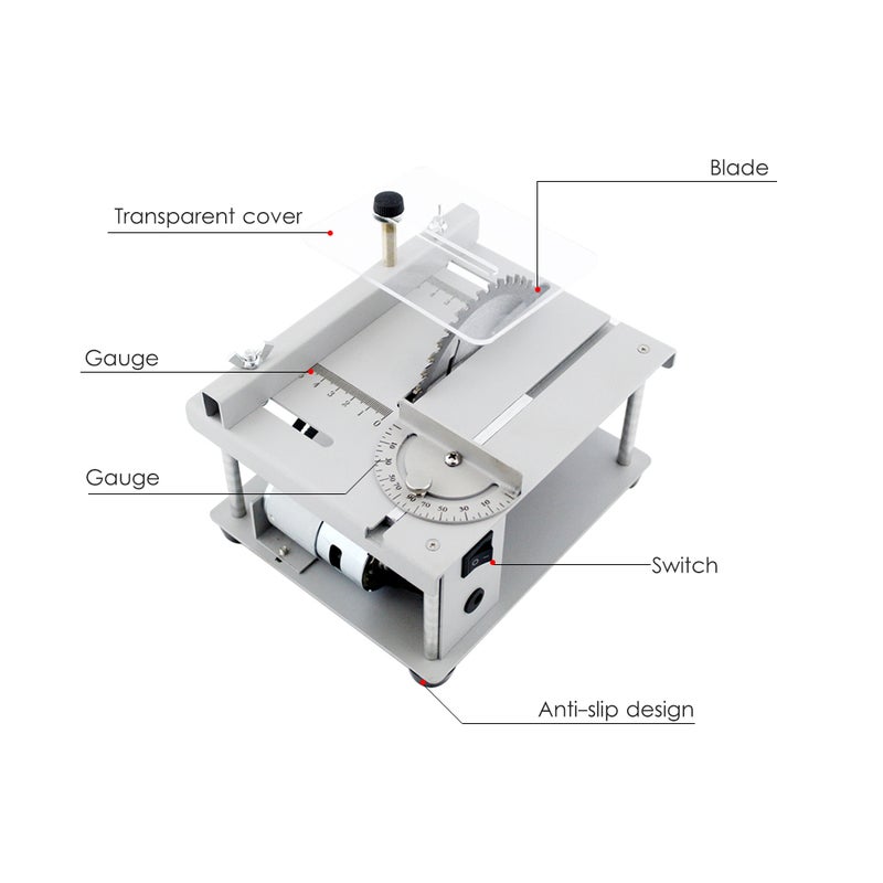 150W Multi-Functional Table Saw White 29 x 17 x 19cm  - Image 2