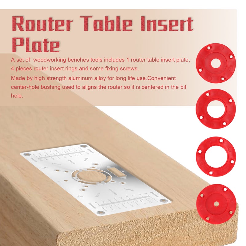 Multifunctional Router Table Insert Plate multicolour 28 x 1.5 x 18.5cm