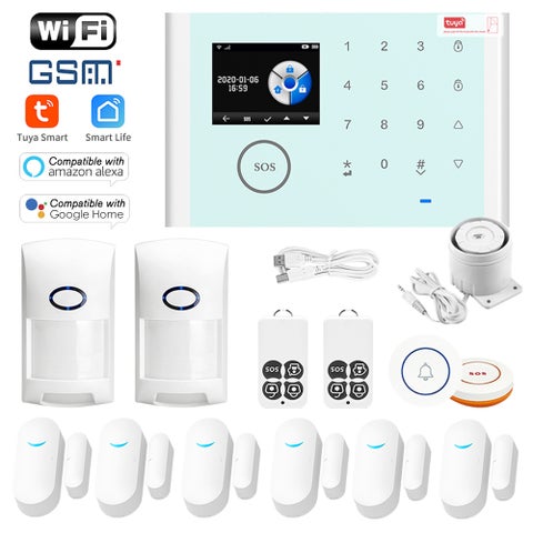 CS118 WiFi/GSM/GPRS 3 IN 1 Network Intelligent Home Alarm System White 28 x 18 x 12cm