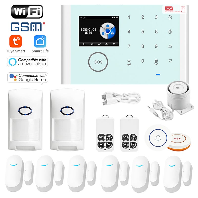 CS118 WiFi/GSM/GPRS 3 IN 1 Network Intelligent Home Alarm System White 28 x 18 x 12cm