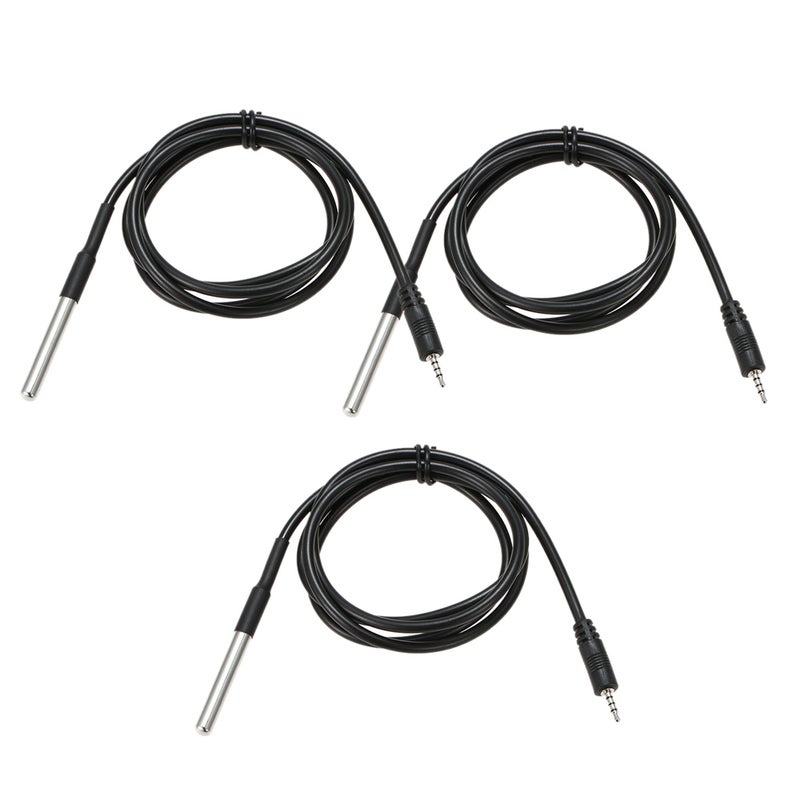SONOFF - 3 Pieces Sonoff Waterproof DS18B20 Temperature Sensor Black 12 x 8 x 6cm - Image 1