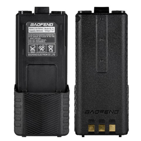 BL-5L High Capacity 7.4V 3800mAh Li-ion Extended Battery For Baofeng UV 5R UV-5R Two-Way Radio Batteries Black 13 x 5.5 x 3.5cm