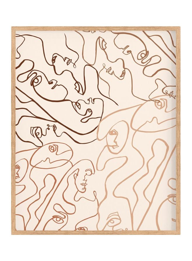 Boomah Accessories Fine Line Faces Equality Themed Poster With Frame Beige/Brown 30x40cm 