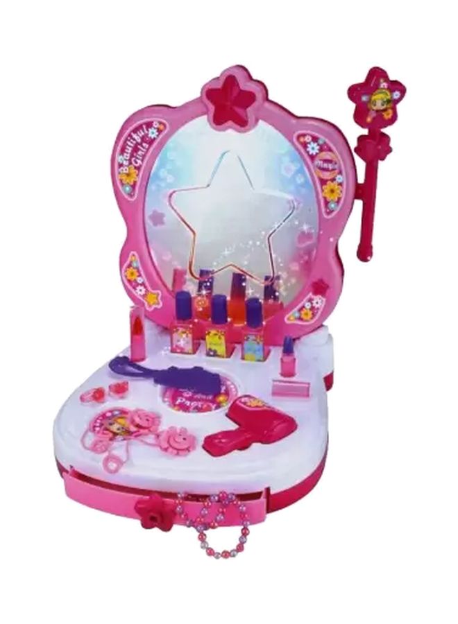 بوهوي طقم طاولة زينة مع مرآة مكون من 18 قطعة 26x24x32سم - Image 1