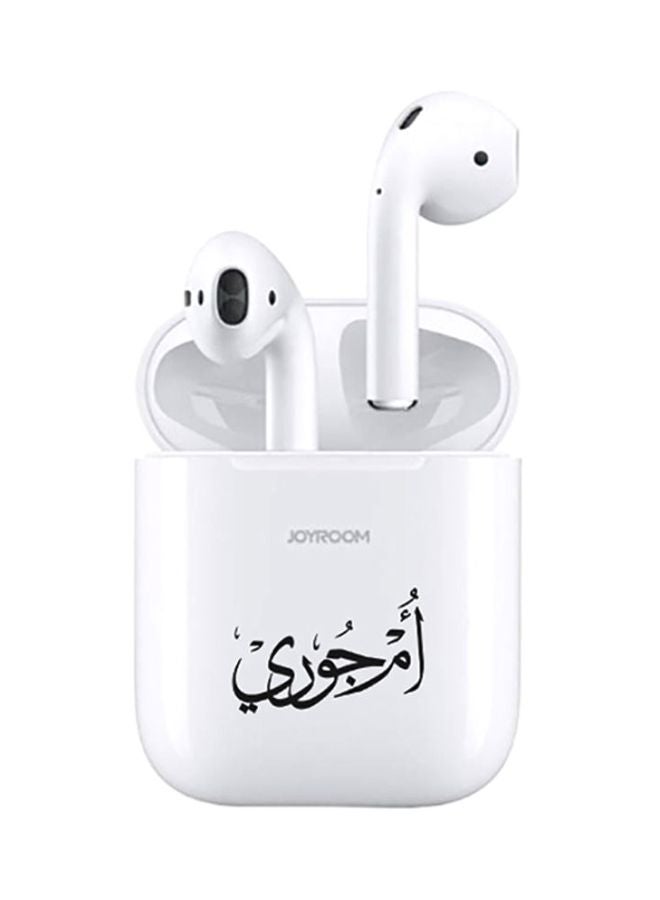 JOYROOM - Um Jouri Printed Bluetooth Earbud For iOS And Android White/Black - Image 1