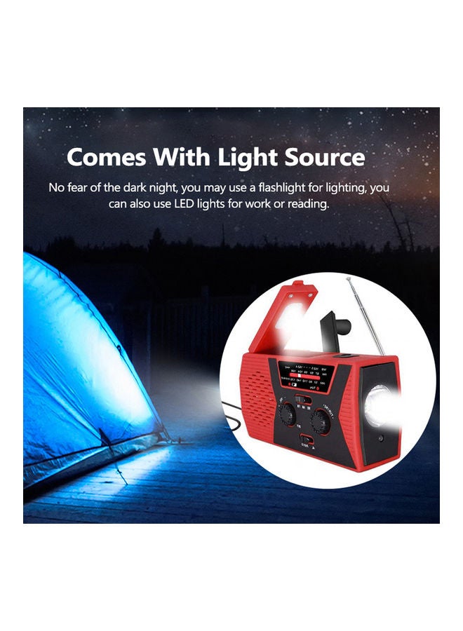 Waterproof Hand Crank Radio V8149R-V Red - Image 2