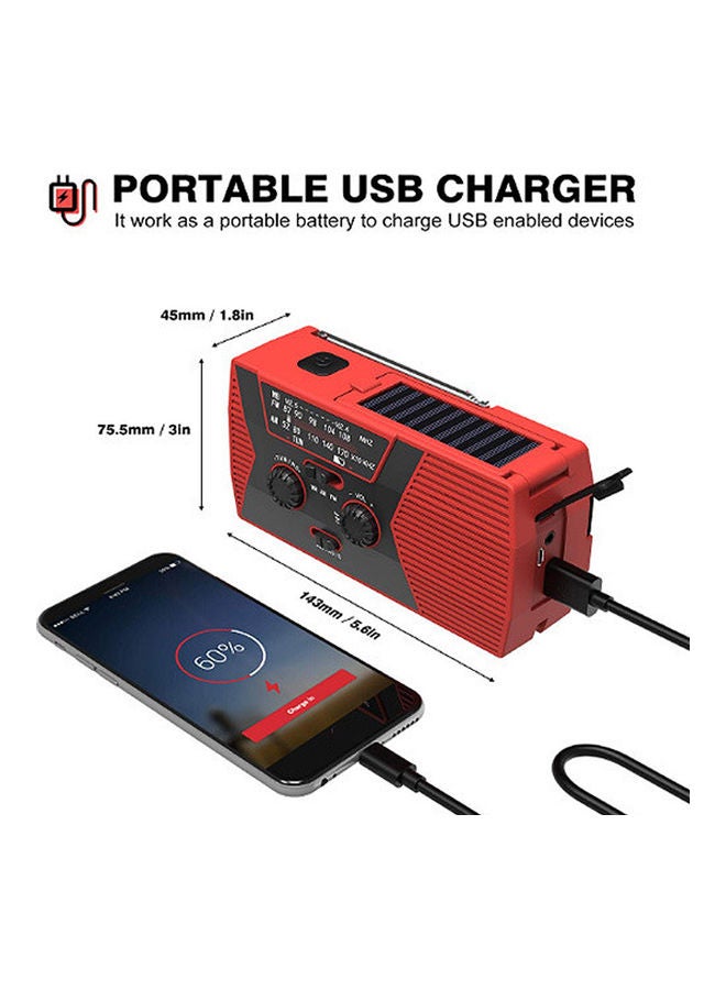 Waterproof Hand Crank Radio V8149R-V Red - Image 5