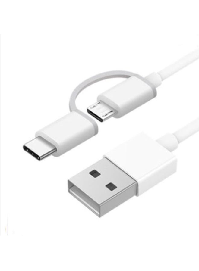 شاومي كابل 2 في 1 مايكرو USB إلى Type-C أبيض - Image 5