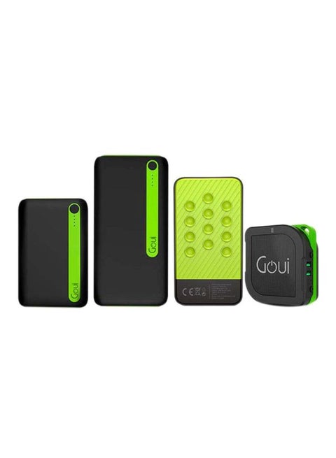 5200.0 mAh Goui Econ 20 + Econ 10 + LUX + BUYUNI (Power Bank/Bluetooth Speaker/Charger) Accessory Bundle Black/Green