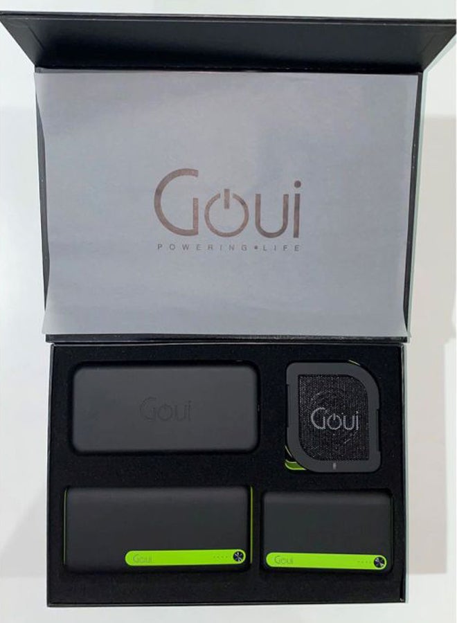 5200.0 mAh Goui Econ 20 + Econ 10 + LUX + BUYUNI (Power Bank/Bluetooth Speaker/Charger) Accessory Bundle Black/Green