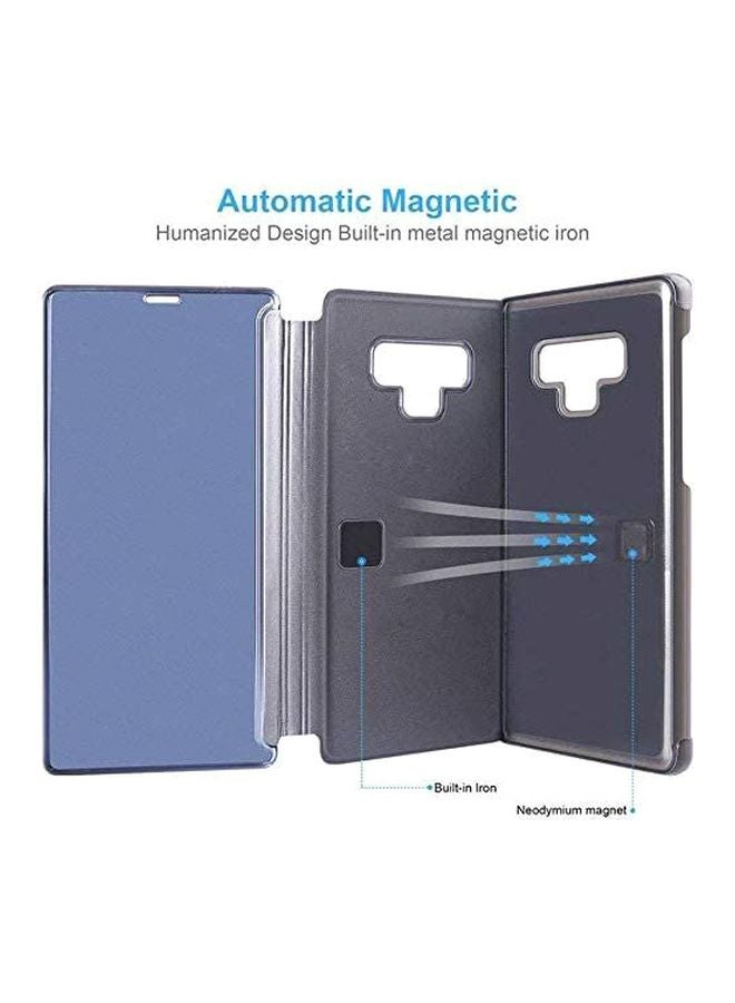 Protective Flip Cover With Foldable Mirror Stand For Samsung Galaxy Note9 Purple