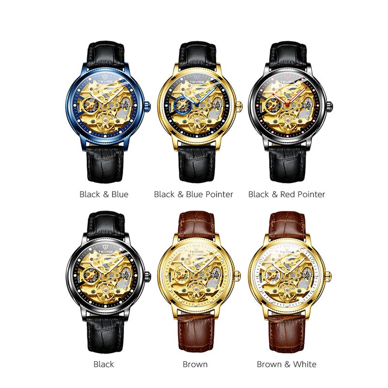 Tevise Automatic Mechanical Analog Chronograph Business Wrist Watch With Luminous Dial For Men - Image 3