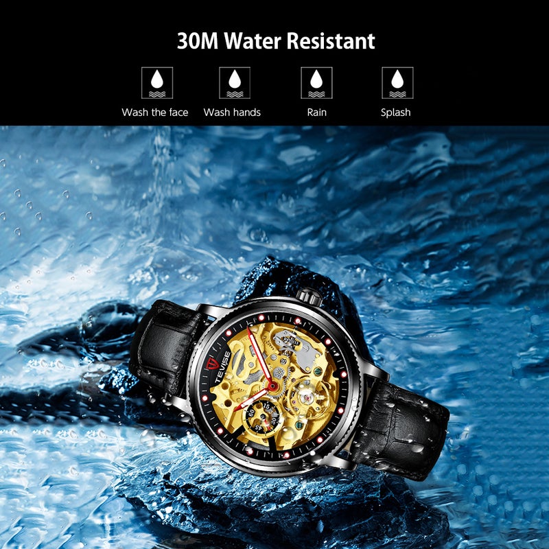 Tevise Automatic Mechanical Analog Chronograph Business Wrist Watch With Luminous Dial For Men - Image 5