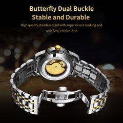 Tevise Skeleton Noctilucent Moon Phase Automatic Mechanical Watch For Men  - Image 2