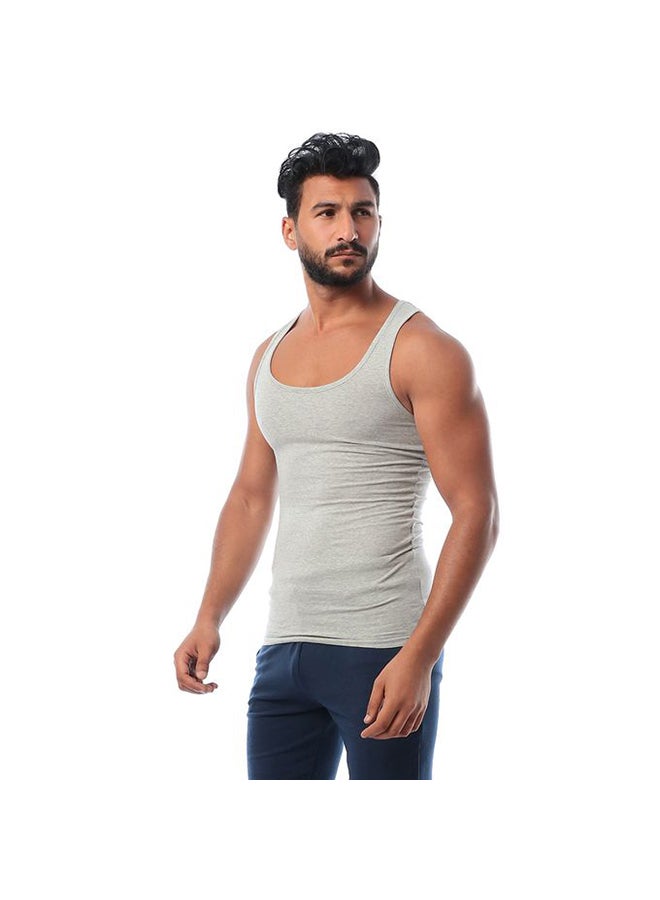 DICE 3-Piece Cotton Sleeveless Undershirt Set White/Grey/Black  - Image 4