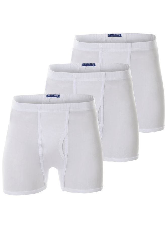 COTTONIL - 3-Piece Cotton Boxer Set White - Image 1