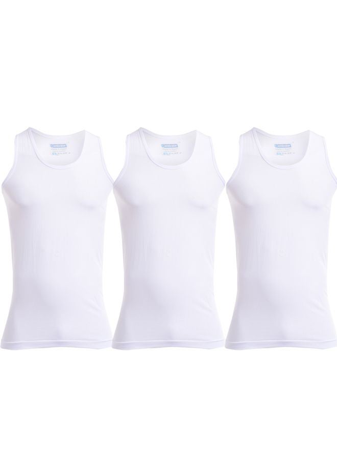 embrator 3-Piece Cotton Sleeveless Undershirt Set White  - Image 1