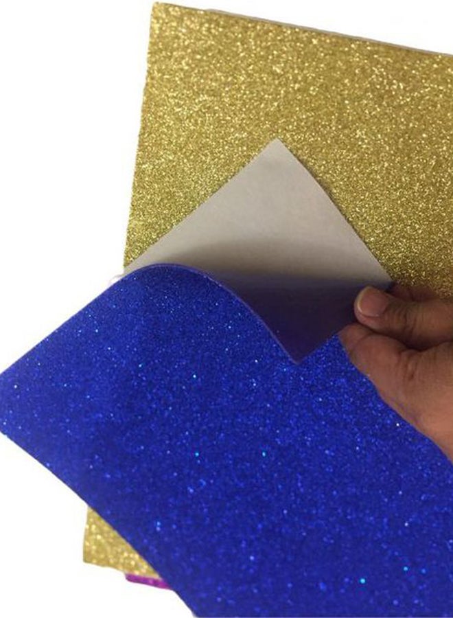 إيفا مجموعة من 10 شرائح مقاس A4 من مادة إسفنجية مع نثاراتٍ لامعة أصفر / أخضر / أزرق - Image 2