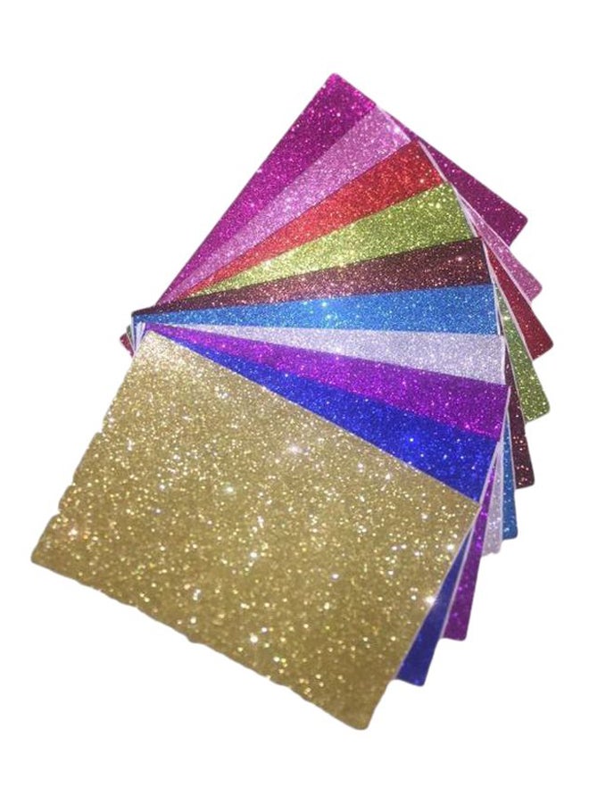 إيفا مجموعة من 10 شرائح مقاس A4 من مادة إسفنجية مع نثاراتٍ لامعة أصفر / أخضر / أزرق - Image 3