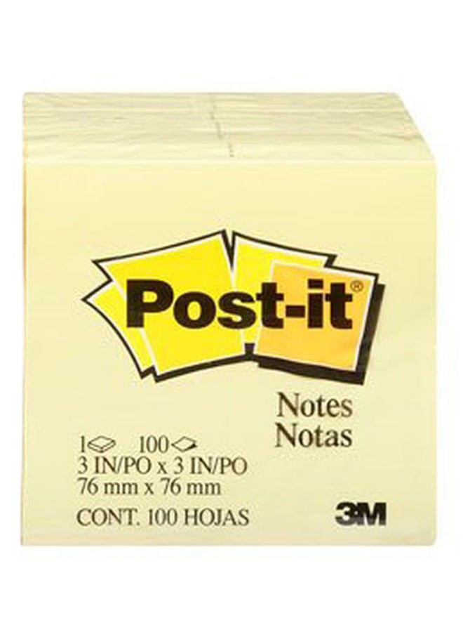 ثري ام ورق ملاحظات بوست إت مكونة من 100 قطعة أصفر