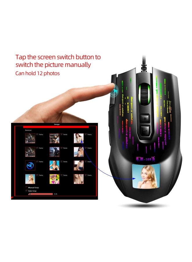 HXSJ - Wired Macro Programming Gaming Mouse Black - Image 1