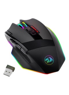 Redragon M801 Gaming Mouse LED RGB Backlit MMO 9 Programmable Buttons Mouse with Macro Recording Side Buttons Rapid Fire Button 16000 DPI for Windows PC Gamer (Wireless, Black) - v1603394509/N39323146A_1