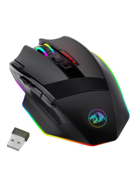 M801 Gaming Mouse LED RGB Backlit MMO 9 Programmable Buttons Mouse with Macro Recording Side Buttons Rapid Fire Button 16000 DPI for Windows PC Gamer Wireless