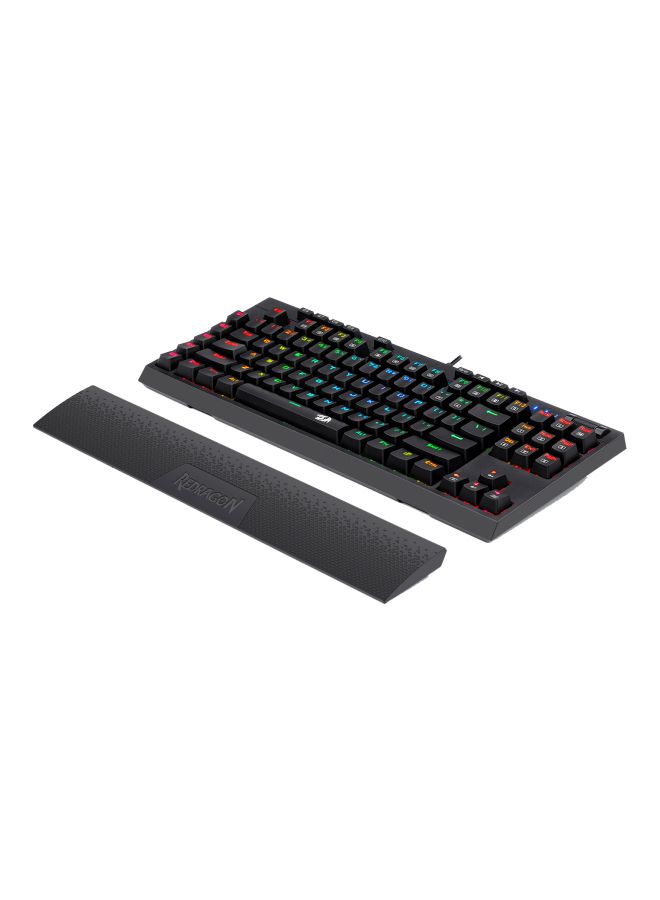 Redragon K596 Vishnu 2.4G لوحة مفاتيح ميكانيكية للألعاب سلكية/لاسلكية RGB، 87 مفتاحًا لوحة مفاتيح TKL مدمجة مع بطارية 2400 مللي أمبير في الساعة، 10 مفاتيح ماكرو مدمجة ومسند للمعصم، وقت تشغيل 10 ساعات، مفاتيح حمراء - v1603394518/N39323153A_4