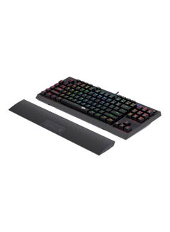 ريدراجون Redragon K596 Vishnu 2.4G لوحة مفاتيح ميكانيكية للألعاب سلكية/لاسلكية RGB، 87 مفتاحًا لوحة مفاتيح TKL مدمجة مع بطارية 2400 مللي أمبير في الساعة، 10 مفاتيح ماكرو مدمجة ومسند للمعصم، وقت تشغيل 10 ساعات، مفاتيح حمراء  - Image 4