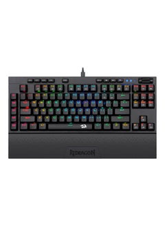 ريدراجون Redragon K596 Vishnu 2.4G لوحة مفاتيح ميكانيكية للألعاب سلكية/لاسلكية RGB، 87 مفتاحًا لوحة مفاتيح TKL مدمجة مع بطارية 2400 مللي أمبير في الساعة، 10 مفاتيح ماكرو مدمجة ومسند للمعصم، وقت تشغيل 10 ساعات، مفاتيح حمراء  - Image 1
