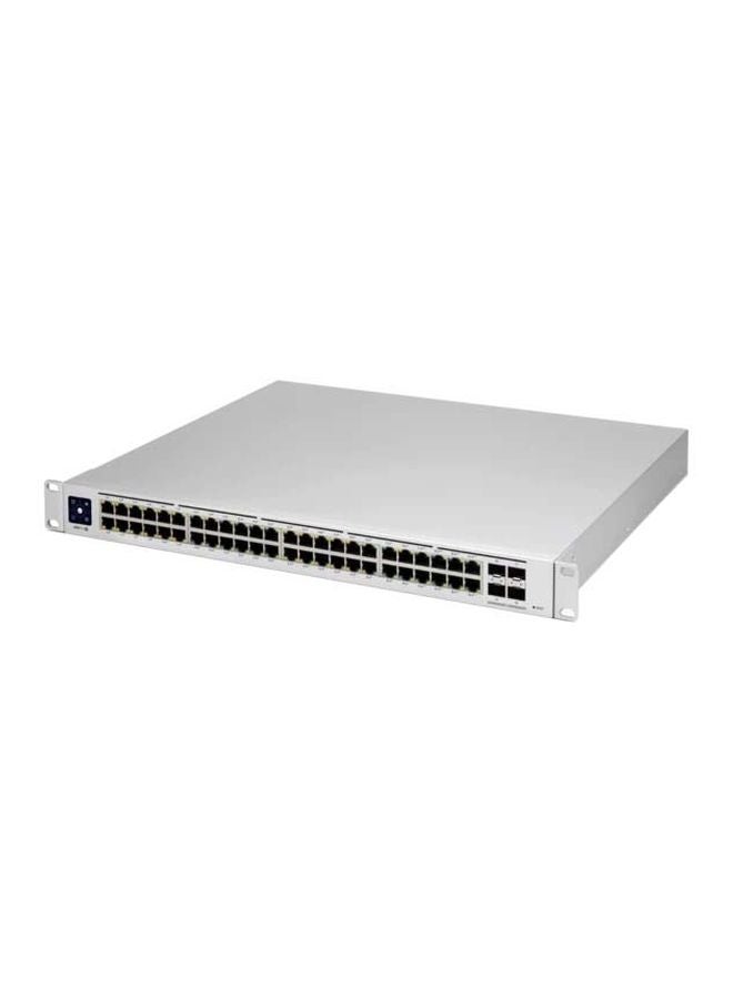 Ubiquiti Networks UniFi USW-Pro-24-PoE Gen 2 24-Port Gigabit Layer 2/3 Managed Network Switch, 16× PoE+ (802.3at) + 8× PoE++ (802.3bt) Ports, 2× 10G SFP+ Uplinks, 400W PoE Power Budget, 1.3" Smart Touchscreen, Rackmount, Silent Fan Cooling, UniFi Controller Support | USW-Pro-24-POE Silver  - Image 1