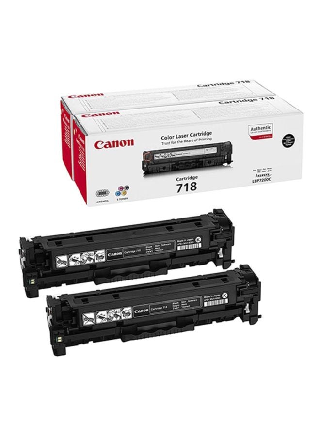 Canon 2-Piece Laser Toner Cartridge For Canon i-SENSYS Printers 718 Black - Image 2