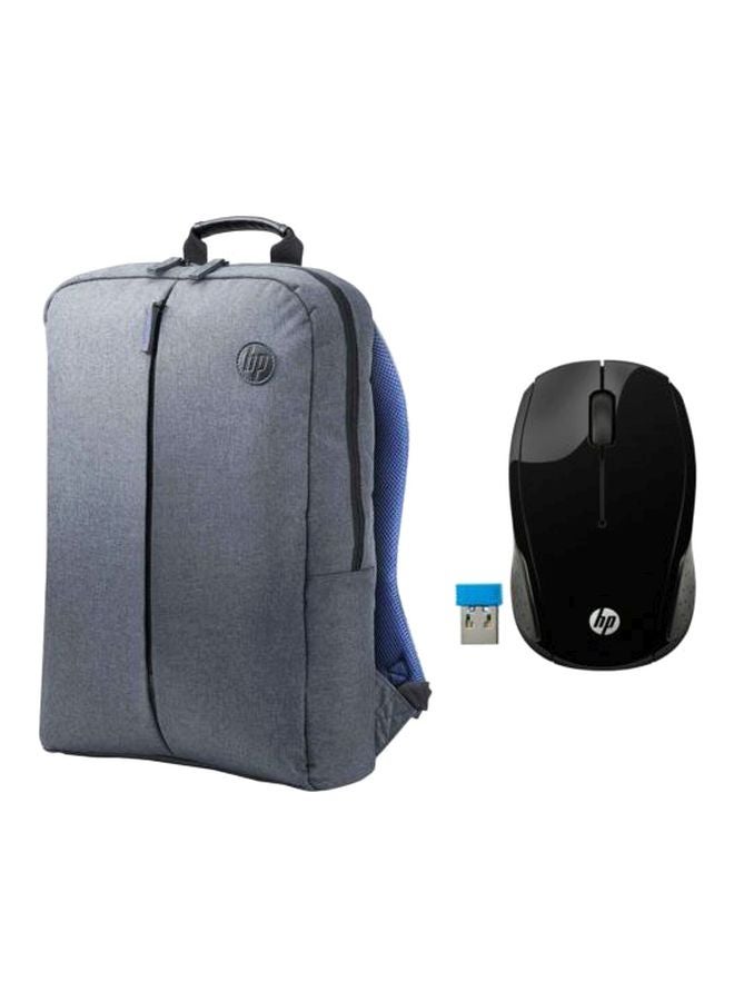 HP Value Backpack For 15.6-Inch Laptops With Wireless Mouse 200 Grey/Black - Image 1