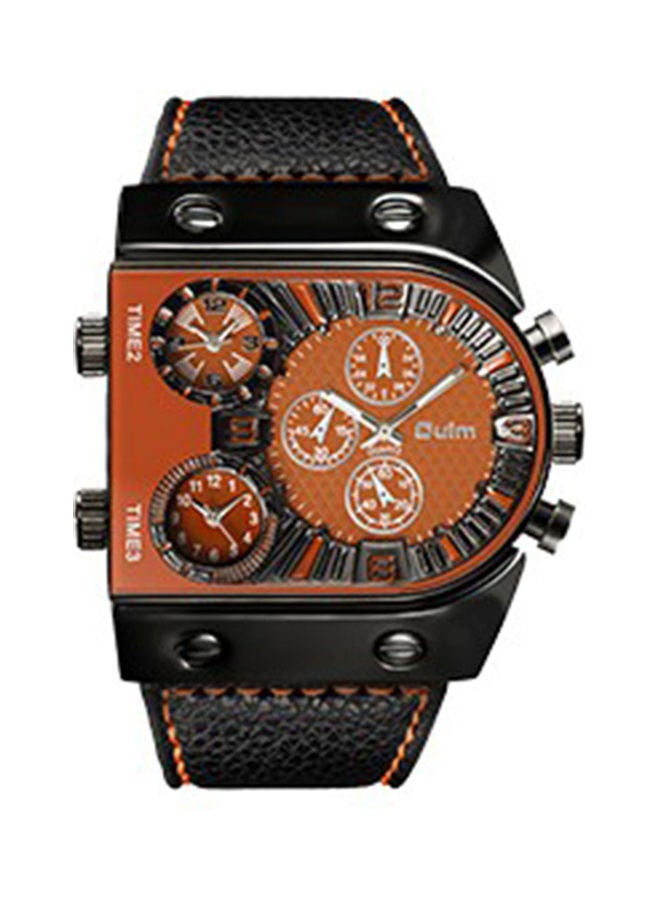 Oulm Leather Band Analog Watch J3723C-KM  - Image 1