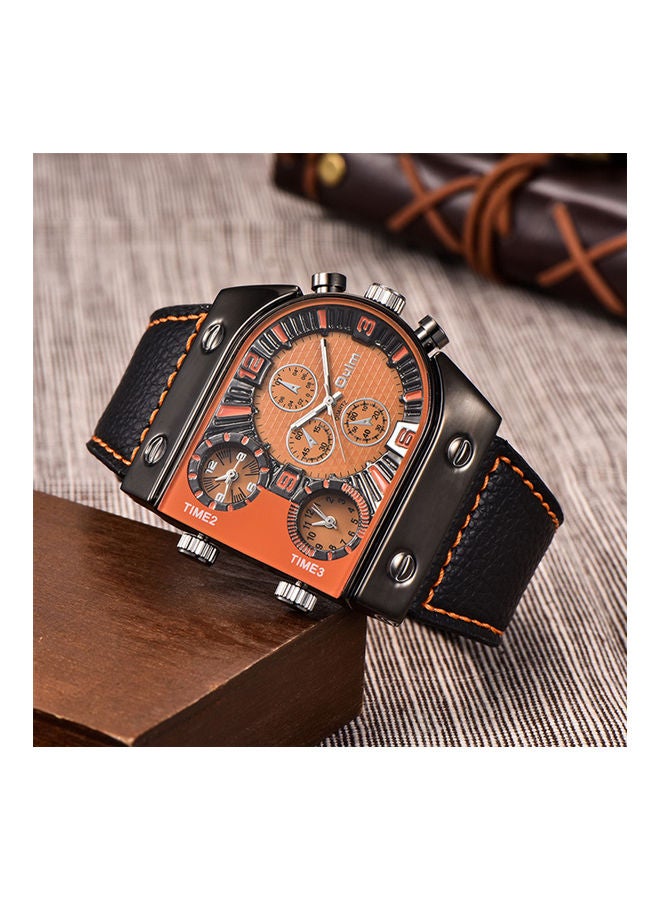 Oulm Leather Band Analog Watch J3723C-KM  - Image 2