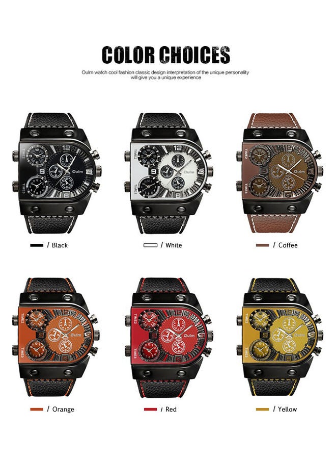 Oulm Leather Band Analog Watch J3723C-KM  - Image 3