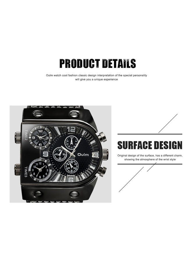 Oulm Leather Band Analog Watch J3723C-KM  - Image 4