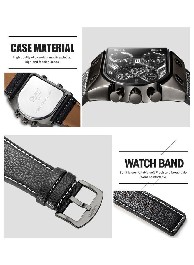 Oulm Leather Band Analog Watch J3723C-KM  - Image 5