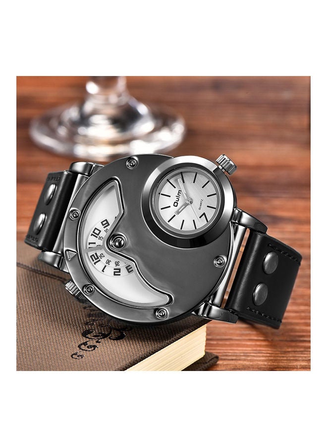 Oulm Leather Analog Watch J3667W-KM  - Image 2