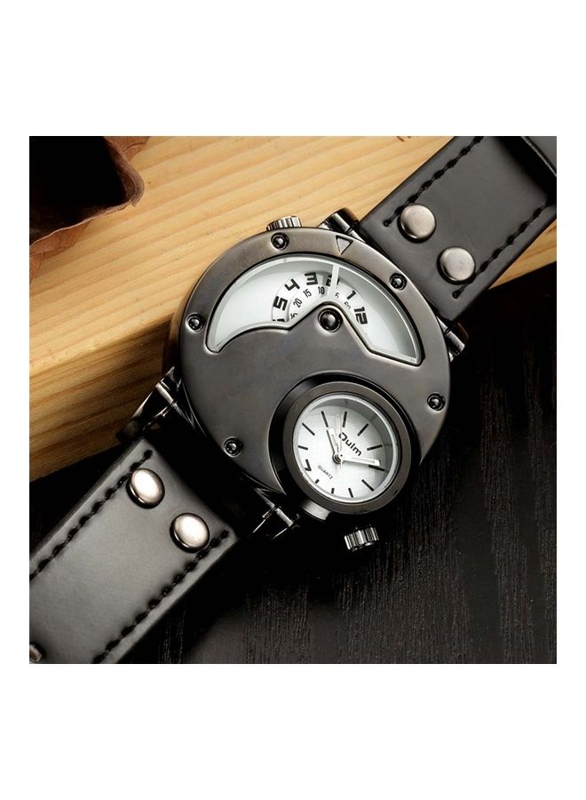 Oulm Leather Analog Watch J3667W-KM  - Image 4