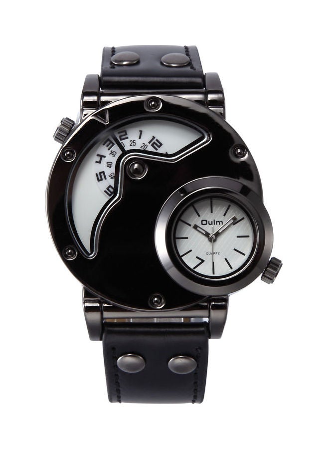 Oulm Leather Analog Watch J3667W-KM  - Image 1