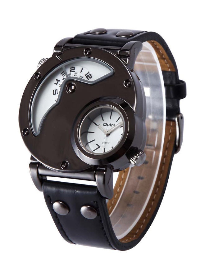 Oulm Leather Analog Watch J3667W-KM  - Image 3