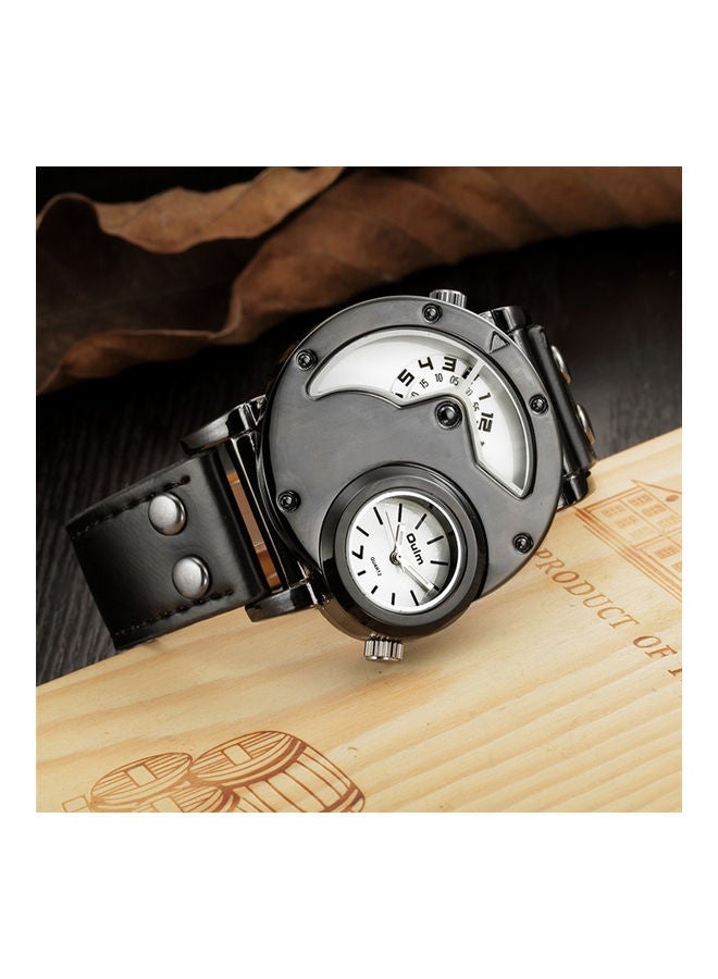 Oulm Leather Analog Watch J3667W-KM  - Image 5