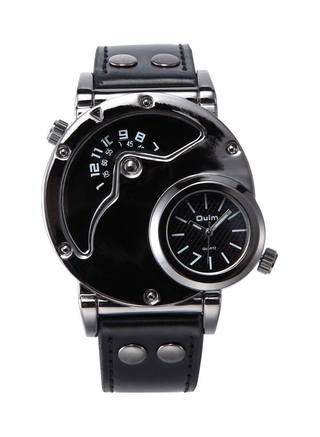 Oulm Leather Analog Watch J3667B-KM  - Image 1