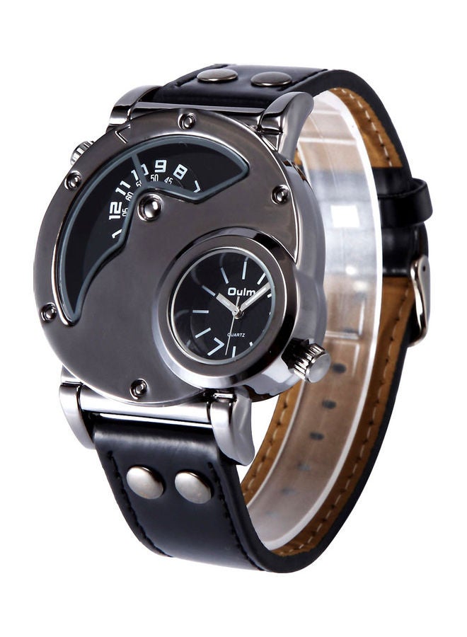 Oulm Leather Analog Watch J3667B-KM  - Image 2