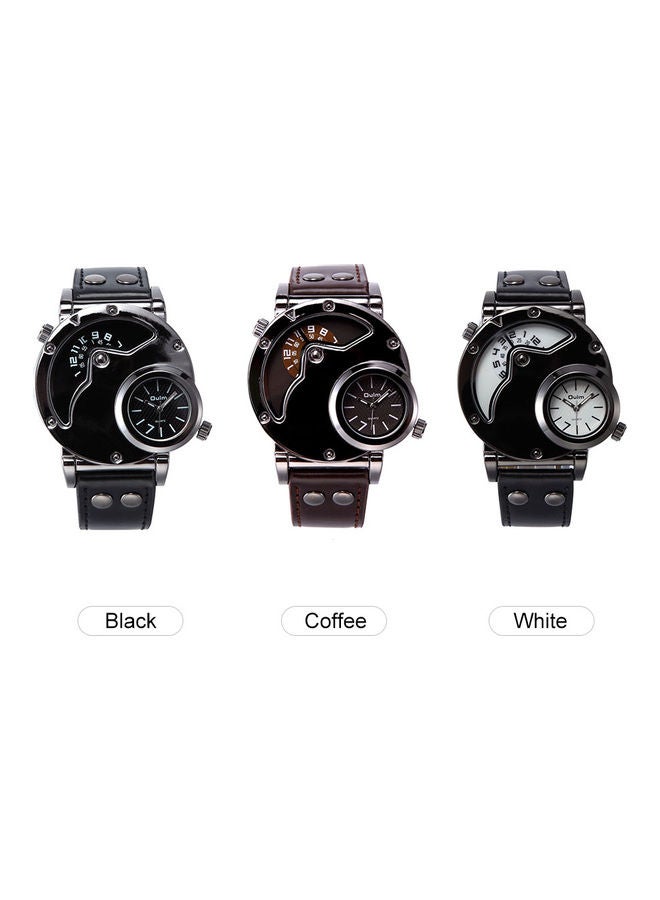 Oulm Leather Analog Watch J3667B-KM  - Image 5